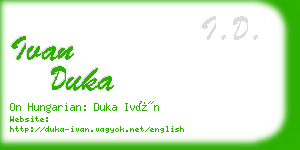 ivan duka business card